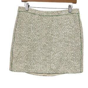 J. Crew Women’s Mini Skirt Size 8 Cream Green Tweed Preppy